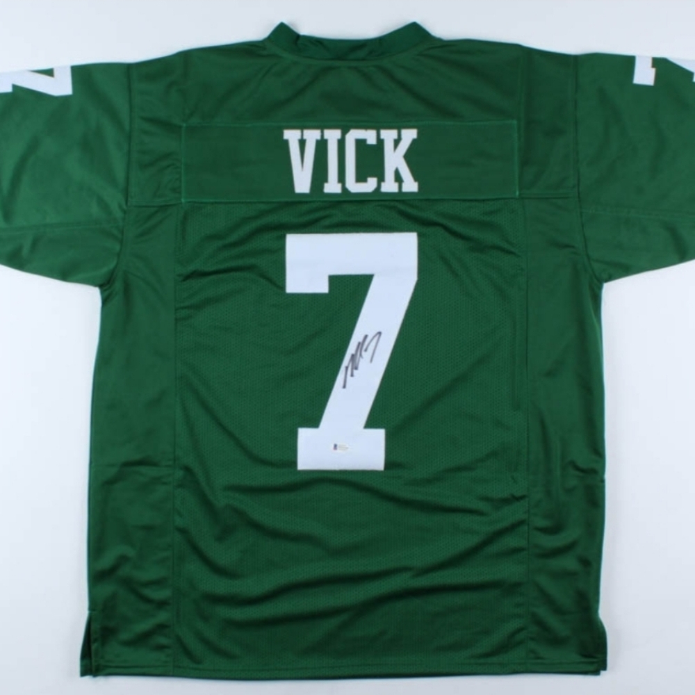 #7 Michael Vick Eagles Green autographed jersey with coa